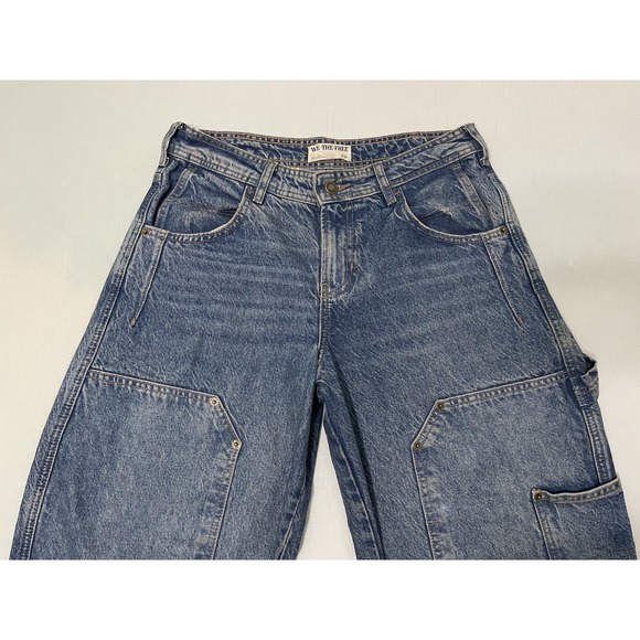 Free People Blue Wide Leg Jeans - Picture 2 of 9